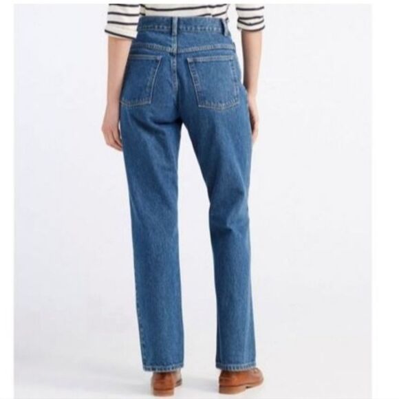 L.L. Bean Original Fit Straight Leg High Rise Jeans Dark Wash Women's Size 20P - Picture 2 of 13